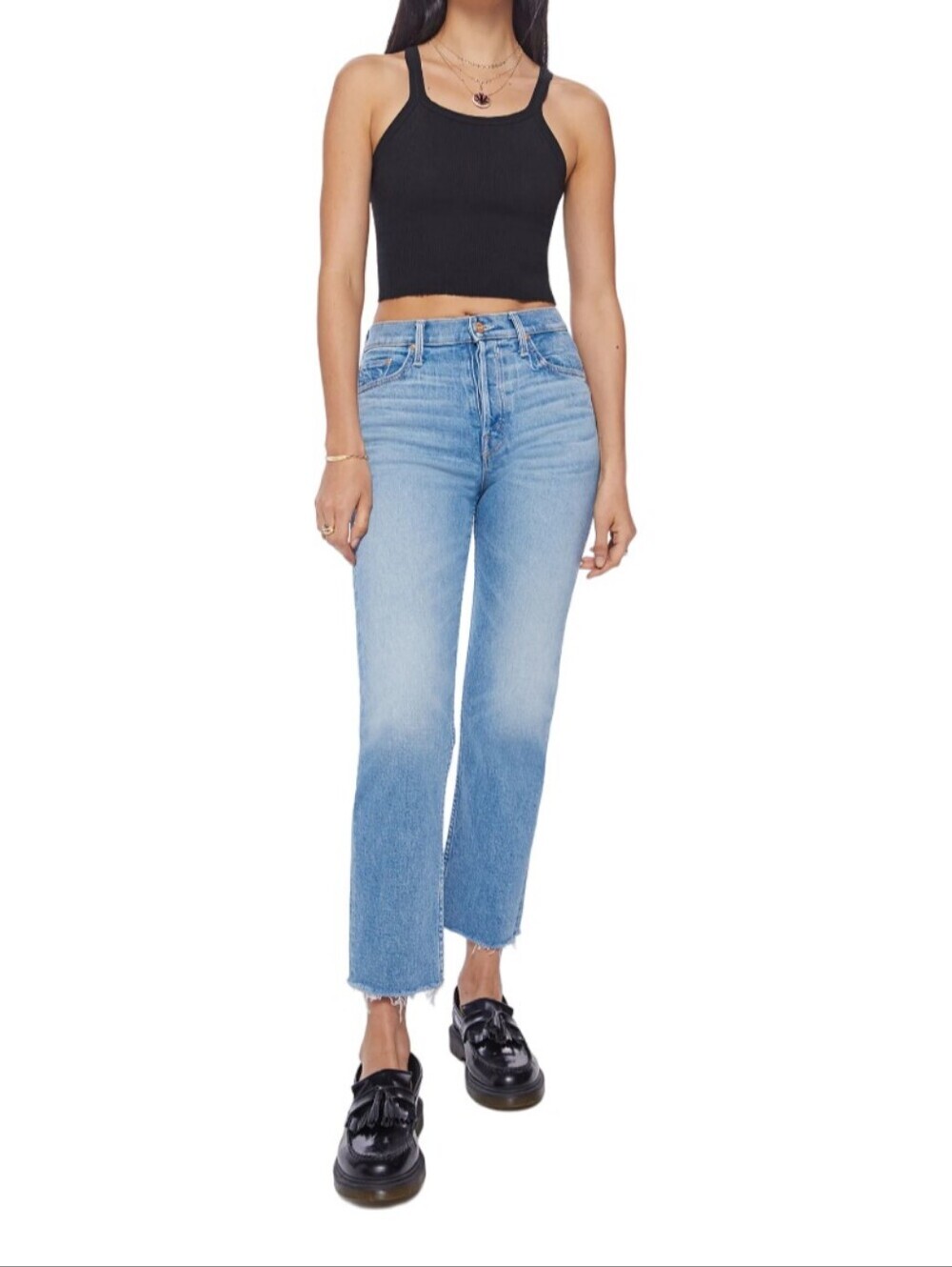 Mother Tomcat Ankle Fray Kitty Corner Size 25 Denim Jeans Button Fly